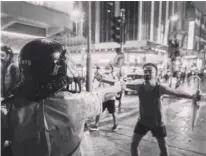  ?? Jackerhack/Twitter ?? PRO-DEMOCRACY PROTESTS: Dozens of people, including a 12-year-old child, have been arrested after a night of escalating violence in Hong Kong. - @