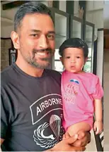  ??  ?? WITH DADDY DEAREST: (From left) M.S. Dhoni with daughter Ziva; Harbhajan Singh, Geeta Basra with their daughter Hinaya; Sourav Ganguly with daughter Sana Ganguly