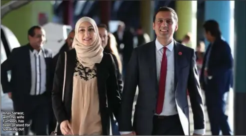  ??  ?? Anas Sarwar, with his wife Furheen, has been praised for speaking out