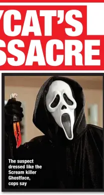  ?? ?? The suspect dressed like the Scream killer Ghostface, cops say