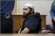  ?? MEL EVANS, FILE - THE ASSOCIATED PRESS ?? In this 2016 file photo, Ahmad Khan Rahimi, the man accused of setting off bombs in New Jersey and New York’s Chelsea neighborho­od, sits in court in Elizabeth, N.J.