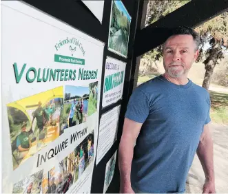  ?? GAVIN YOUNG ?? Nic Blanchet, executive director of Friends of Fish Creek Provincial Park Society, says the province gave the group “a conservati­ve two-week window” for when the stop-work order could be lifted.