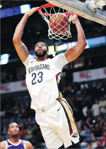  ?? AP PHOTO ?? New Orleans Pelicans big man Anthony Davis has been historical­ly good recently.