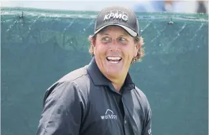  ??  ?? Phil Mickelson of the United States looks on during a practice round prior to the US Open at Shinnecock Hills Golf Club.