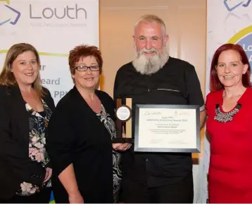  ??  ?? Holly’s Horse Haven with the Louth PPN Community &amp; Voluntary Awards 2018 in Enviroment &amp; Animals. Nadine Cook, Elaine Duffy, Gerry Murphy, Joe Duffy and Rita Traynor.