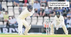  ??  ?? England batsman Sam Curran hits out