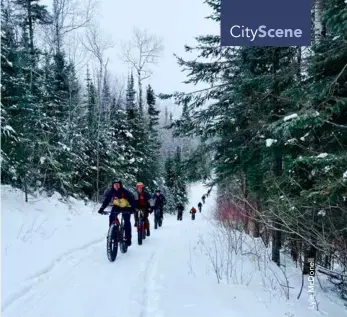  ?? ?? ▲ A group ride at Mount Baldy