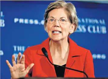  ??  ?? Elizabeth Warren: an attempt to claim status via her ‘minority’ ancestry has backfired