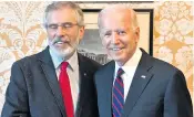  ??  ?? Gerry Adams and Joe Biden pictured together in 2017