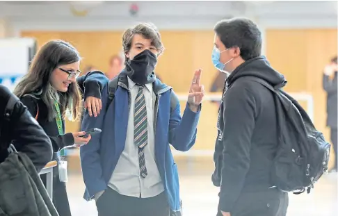  ??  ?? BACK TO CLASS: Most pupils will have to wear face coverings while on school premises. Picture by Gareth Jennings.