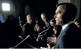  ?? SEAN KILPTARICK/THE CANADIAN PRESS ?? Finance Minister Bill Morneau talks to media on tax changes for small businesses in Ottawa on Wednesday.