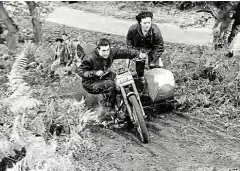 ??  ?? Mike Cole and Daphne O’Shea on a 499cc BSA outfit in November 1959.