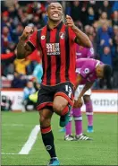  ??  ?? HIGH FIVE: Callum Wilson celebrates after scoring Bournemout­h’s fifth goal