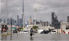  ?? Photograph: Amr Alfiky/Reuters ?? Floodwater caused by heavy rains in Dubai, United Arab Emirates, on Wednesday.