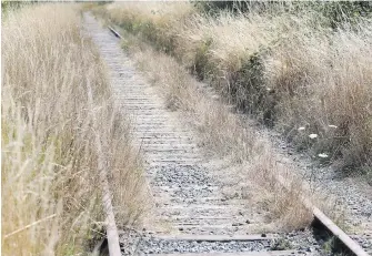  ??  ?? Portions of the E&N track between Langford and Vic West have fallen into disrepair.