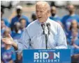  ?? Foto: Drew Angerer, afp ?? Joe Biden eröffnet seine Kampagne in Philadelph­ia.