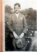  ??  ?? Hugh Turnbull as a young boy of 14, newly arrived in Wellington from Kenya.