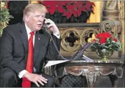  ?? CAROLYN KASTER / AP ?? President Donald Trump tweeted early Tuesday after a quiet Christmas Day at Mar-a-Lago estate in Palm Beach, Fla.