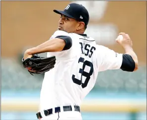  ?? MIKE MULHOLLAND/TRIBUNE NEWS SERVICE ?? Tyson Ross, then with the Detroit Tigers, throws a pitch during their MLB game against the Chicago White Sox in Detroit, on April 18, 2019.