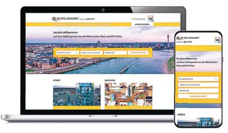  ?? FOTO: RP ?? Mit dem Laptop oder auch von unterwegs per Smartphone kann auf dem Online-Portal nach interessan­ten Stellenang­eboten gesucht werden.