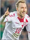  ??  ?? Destacado. Christian Eriksen fue la figura al marcar tres goles para los daneses.