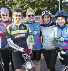  ??  ?? Josie Lawlor, Carmel Dooney, Gearldine Condron, Moya O’Brien and Marie Conway at the Ladies Tour of Lough Gill.