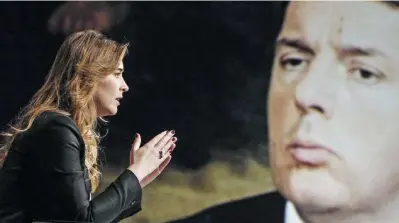  ?? Ansa/LaPresse ?? In conflitto Maria Elena Boschi è figlia dell’ex vicepresid­ente di Pop Etruria