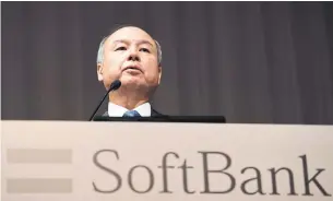  ?? TOSHIFUMI KITAMURA AFP/GETTY IMAGES ?? Softbank CEO Masayoshi Son says for future investment­s by Saudi Arabia, he will take into account the findings of a probe into the death of Saudi journalist Jamal Khashoggi.