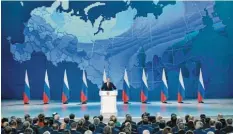  ?? Foto: Alexei Nikolsky, dpa ?? Wladimir Putin hielt seine 15. Rede an die Nation.