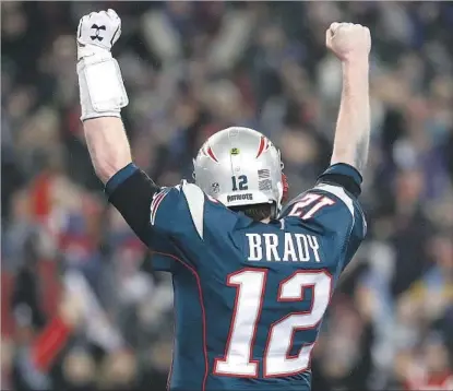  ?? Elsa Garrison Getty Images ?? TOM BRADY HAS WON Super Bowls with a will that amazes Troy Aikman, with temperamen­t that impresses Doug Williams, and with durability and mental acuity that has Kurt Warner thinking Brady can play at this level until he’s 45.