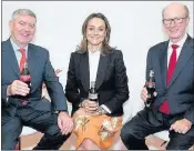  ??  ?? BOOM: Irial Finan, executive vice president of The Coca-Cola Company, chairman Sol Daurella and John F Brock, chief executive officer of Coca-Cola European Partners