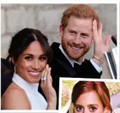  ?? ?? CANCELLED: Harry and Meghan. Right, the Prince’s cousin
Beatrice