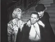  ?? Columbia Pictures ?? Jack Lemmon (with Dorothy Provine, left, and Romy Schneider) helps his divorced neighbor claim an inheritanc­e by pretending to be her husband in “Good Neighbor Sam” on TCM.