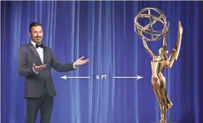  ?? ABC ?? Jimmy Kimmel hosts the first virtual Emmy Awards telecast on Sunday, Sept. 20.