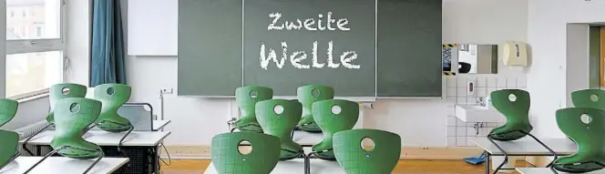  ?? Imago-BILD: Weber ?? Wieder leere Klassenzim­mer in Deutschlan­d: Bereits mehr als 300 000 Schüler und bis zu 30 000 Lehrer befinden sich in Quarantäne.