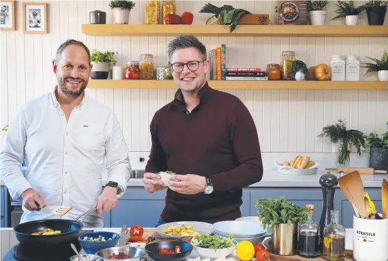  ?? Picture: TOBY ZERNA ?? HelloFresh Australia CEO Tom Rutledge pictured with co-founder and global CEO Thomas Griesel at the HelloFresh office in Sydney.