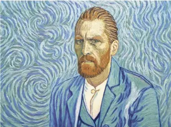  ?? PHOTOS BY GOOD DEED ENTERTAINM­ENT ?? The tortured life and mysterious death of Vincent van Gogh (Robert Gulaczyk) is explored in eye-popping painted animation in Loving Vincent.