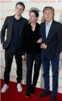  ?? — AP ?? Arthur Donald ( from left), Mary McCartney and Sir Paul McCartney arrive at the screening of the film My
Generation on Wednesday.