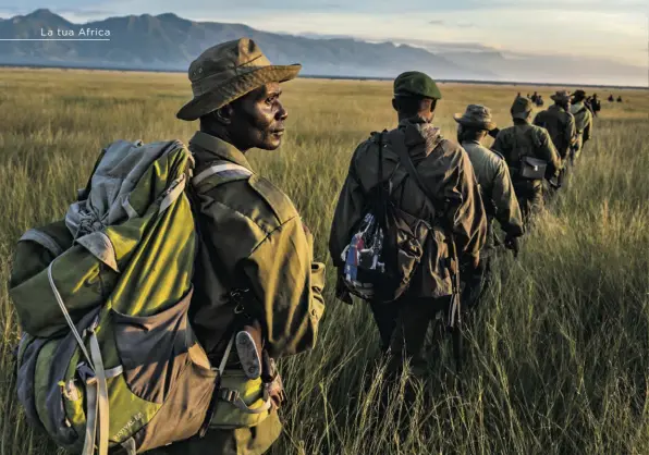  ??  ?? Ranger e soldati dell’esercito congolese perlustran­o la regione di Rwindi per localizzar­e le milizie FDLR, arrivate dal Ruanda dopo il genocidio, nel 1994.