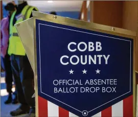  ??  ?? The new election rules specified in SB 202 include changing how absentee ballot drop boxes can be used. A major change affecting large counties requires that the boxes can be accessed only when the polling locations are open, not 24/7.