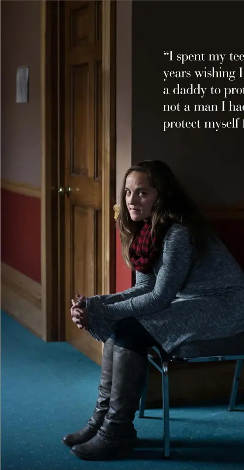  ??  ?? Martha Peight, 29, of Arcadia, Fla., sits for a portrait after testifying against her father Nov. 29 at the Huntingdon County Courthouse in Huntingdon. She told the court about the years of sexual abuse she suffered at the hands of her father.