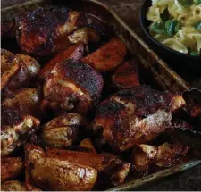  ?? TNS ?? DEEP FLAVORS: Using a sheet pan to make chicken paprikash updates the dish’s flavor. Boiling water in the pan to make a quick sauce makes clean-up a snap.