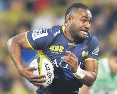  ?? Picture: EPA ?? DANGER MAN. The Sharks will to keep a close eye on Brumbies star Tevita Kuridrani in their Super Rugby match in Canberra today.