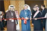  ?? ?? Dr. Ahmad Al-Shatti with Dr. Marai Al-Qahtani and Musallam Al-Nabit during the ribbon cutting.