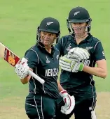  ?? PHOTOS: REUTERS ?? Captain Suzie Bates, left, led the way for the White Ferns with an unbeaten century.