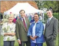  ??  ?? The Village of the Year: Penelope Keith with the three judges Alex Langlands, Juliet Sargeant and Patrick Grant