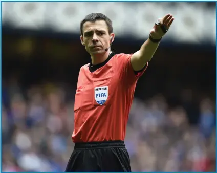  ??  ?? Kevin Clancy was the referee for Rangers’ 4-0 Premiershi­p win over Dundee at Ibrox on Saturday