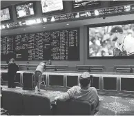  ?? JOHN LOCHER / THE ASSOCIATED PRESS FILES ?? Following the lead of Las Vegas, there are now more than 120 sports betting bills that have been filed in 30 or more U.S. states, according to Legal Sports Report.