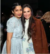  ??  ?? Freida Pinto and Demi Moore