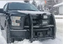  ?? TWITTER ?? This Calgary Police Service vehicle with radar equipment attached to the front has been in service since December.